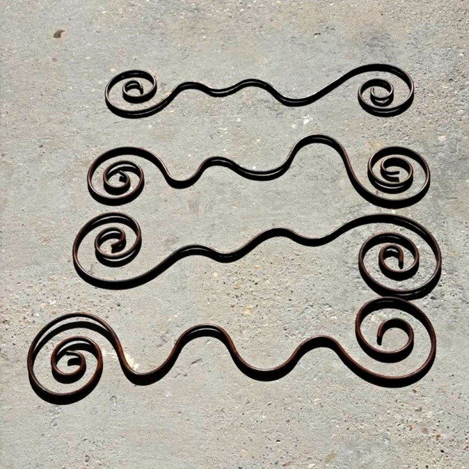 Eclectic metal curtain rods. Handmade for swag curtains.