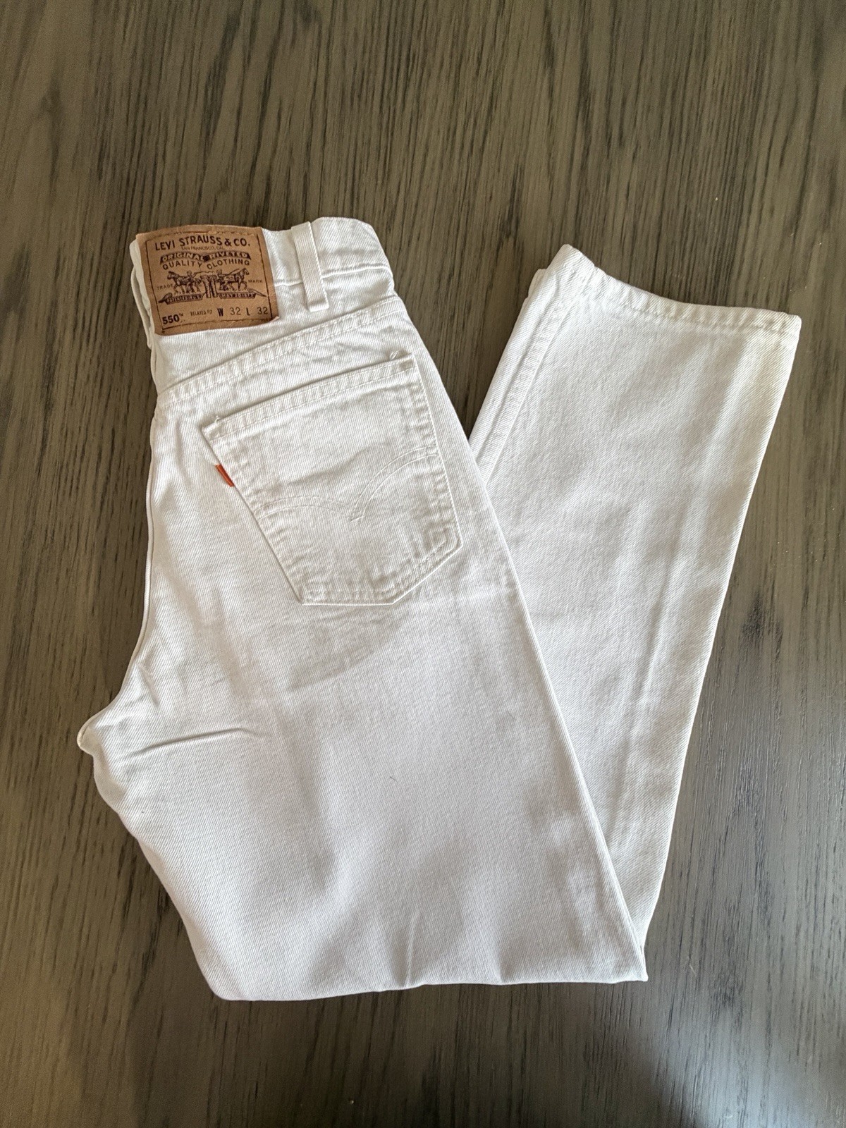 Vintage 90s Levi’s 550 Orange Tab Jeans Relaxed Fit Tapered Leg 32x32 USA Made