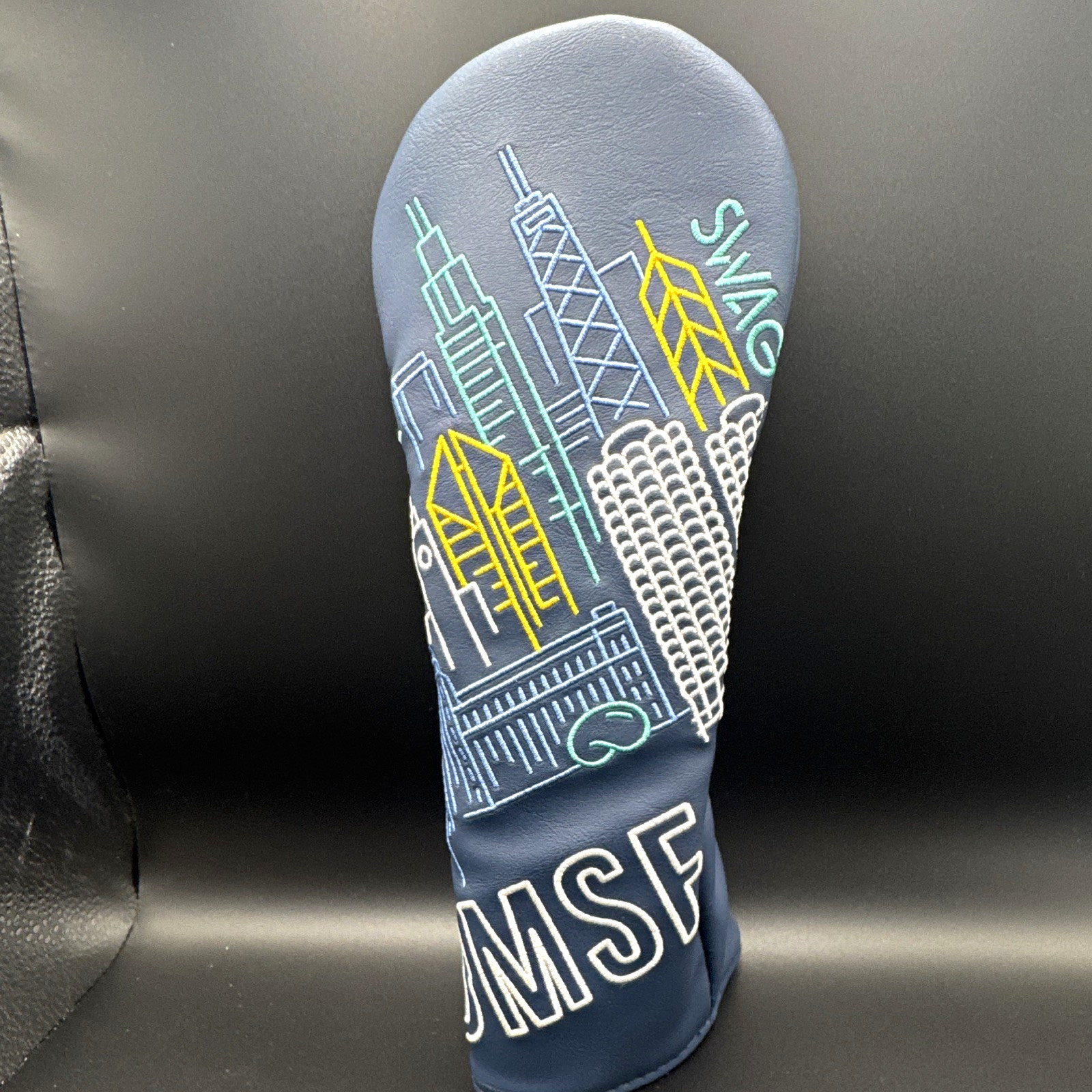 SWAG Golf DMSF Chicago Skyline FW Headcover Navy/Gray/Yellow/White/Green, 1pc SWAG Golf DMSF Chicago Skyline FW Headcover Navy/Gray/Yellow/White/Green, 1pc