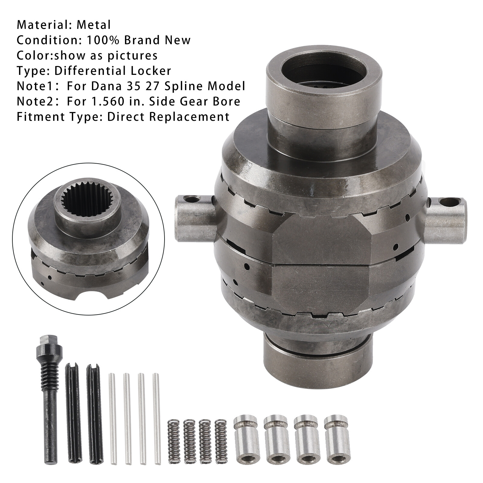 Rear Differential Locker SL M35-1.5-27 Fit Jeep Wrangler Dana 35 27 Spline 84-04
