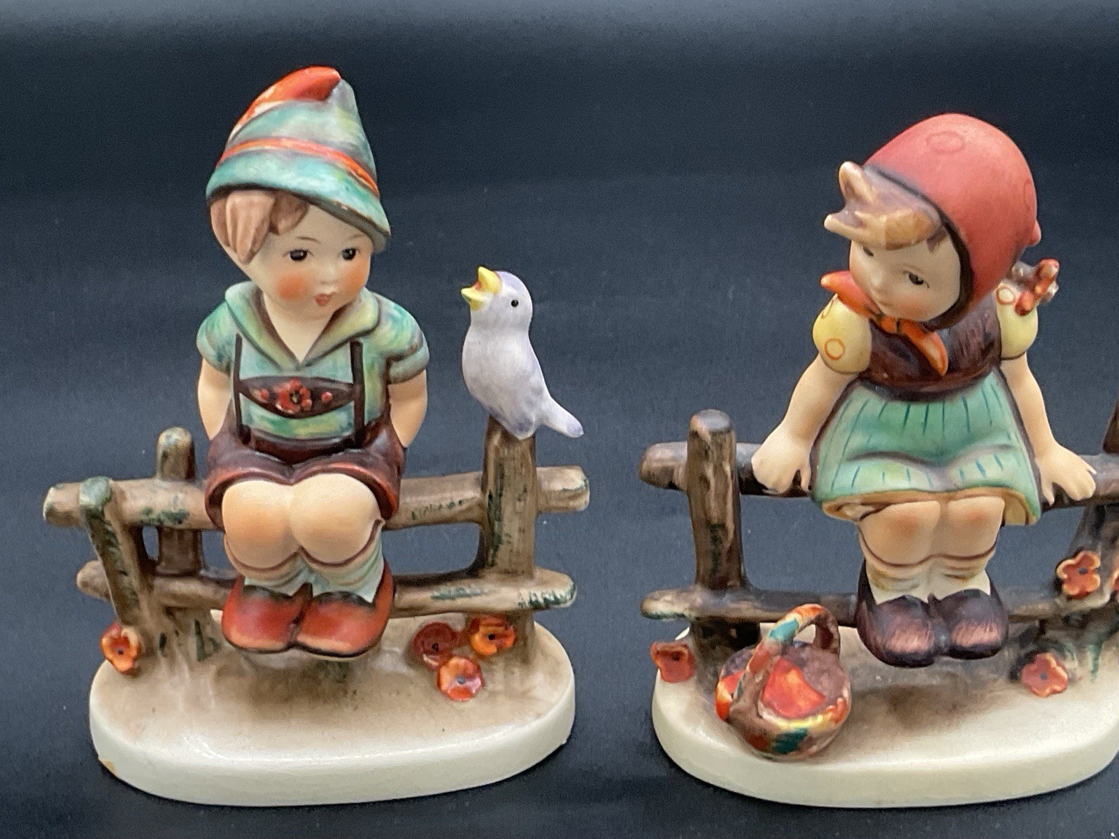 2 Vintage Hummel Goebel Figurines #111/112 Just Resting-wayside Harmony TMK-4