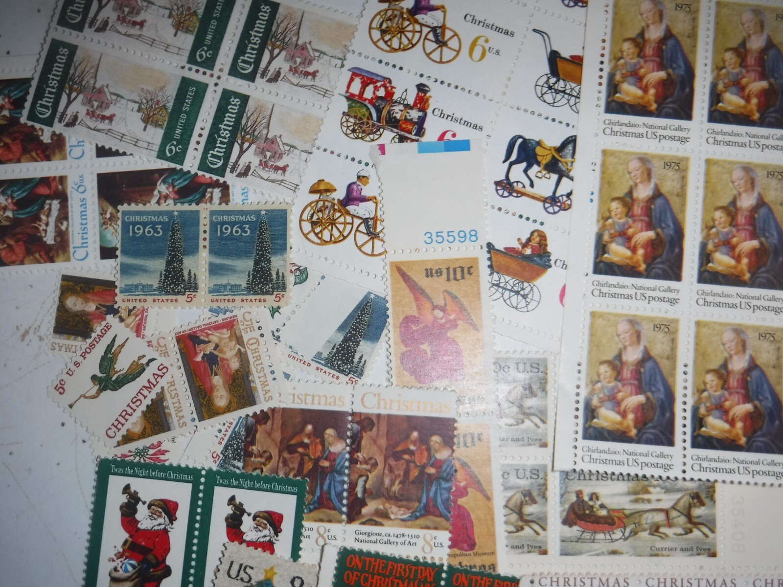 Lot of Christmas Postage Stamps Mixed Denominations Vintage Unused Postage Lot of Christmas Postage Stamps Mixed Denominations Vintage Unused Postage