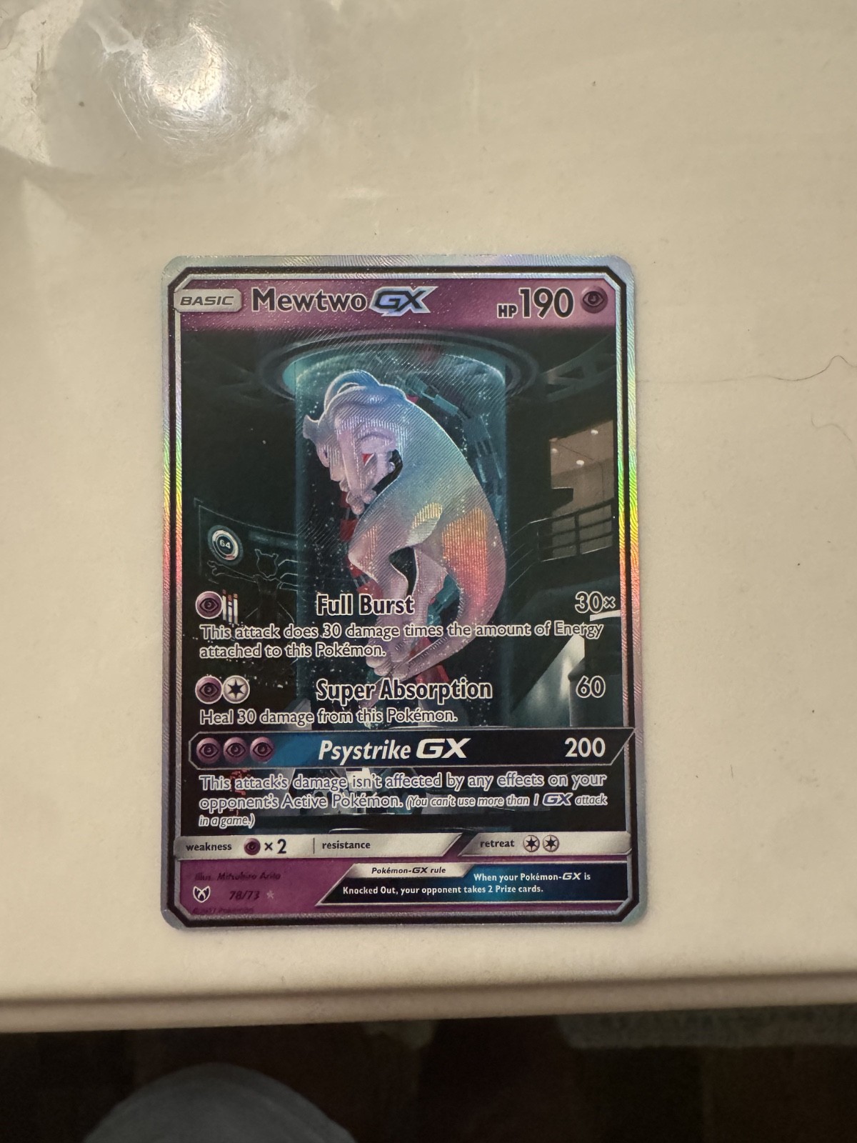 Mewtwo GX 78/73 Shining Legends Secret Shining Holo Shiny Rare 190HP ENG Mewtwo GX 78/73 Shining Legends Secret Shining Holo Shiny Rare 190HP ENG