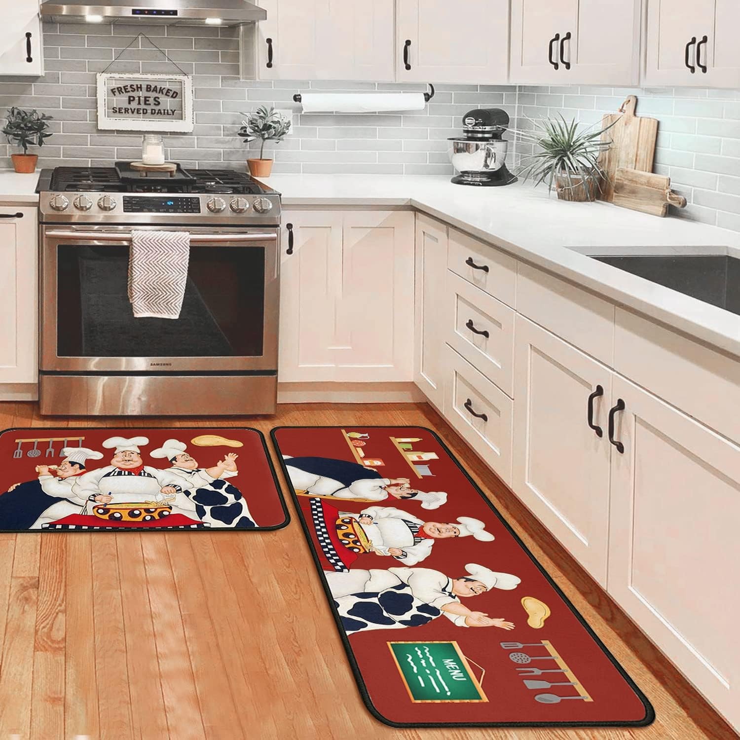 Chef Kitchen Rugs and Non Skid Washable Kitchen Mat Set of 2 17\ Chef Kitchen Rugs and Non Skid Washable Kitchen Mat Set of 2 17\