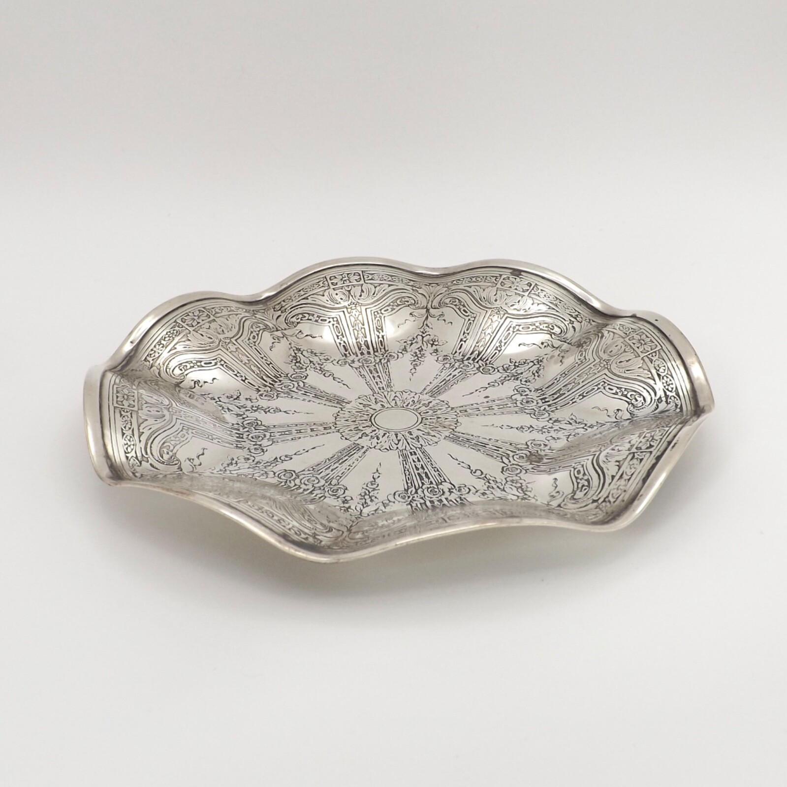 Antique Weidlich Sterling Silver Rose Flower Floral Candy Bon Bon Dish Plate