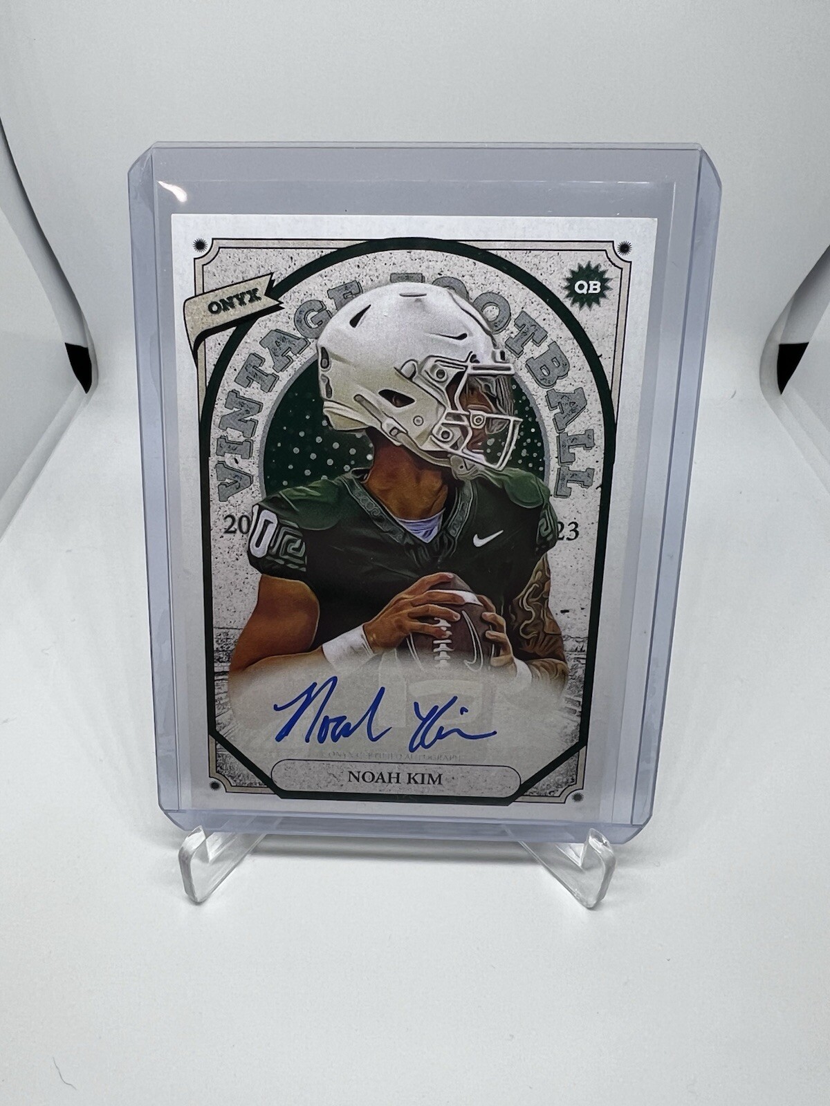 2023 Onyx Vintage Football Blue Signatures Noah Kim Michigan State Spartans Auto 2023 Onyx Vintage Football Blue Signatures Noah Kim Michigan State Spartans Auto