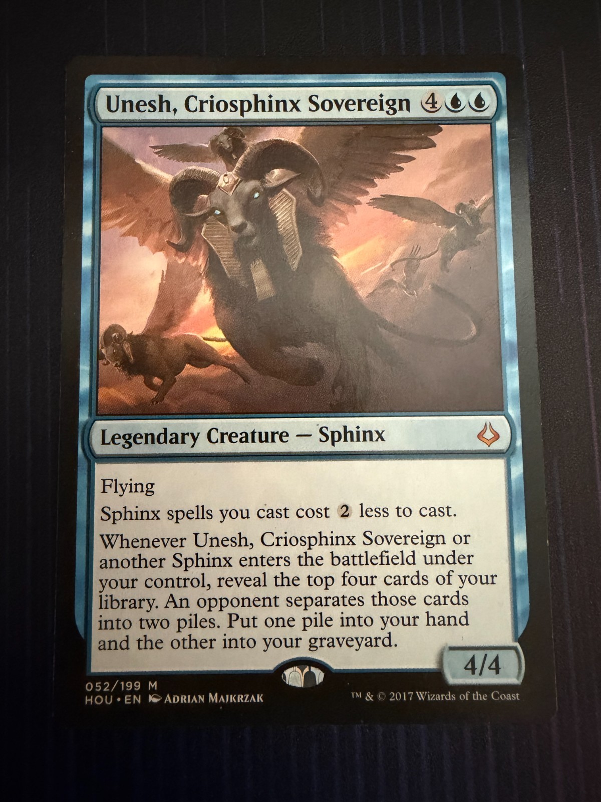 MTG Unesh, Criosphinx Sovereign Hour of Devastation Regular Mythic Rare NM