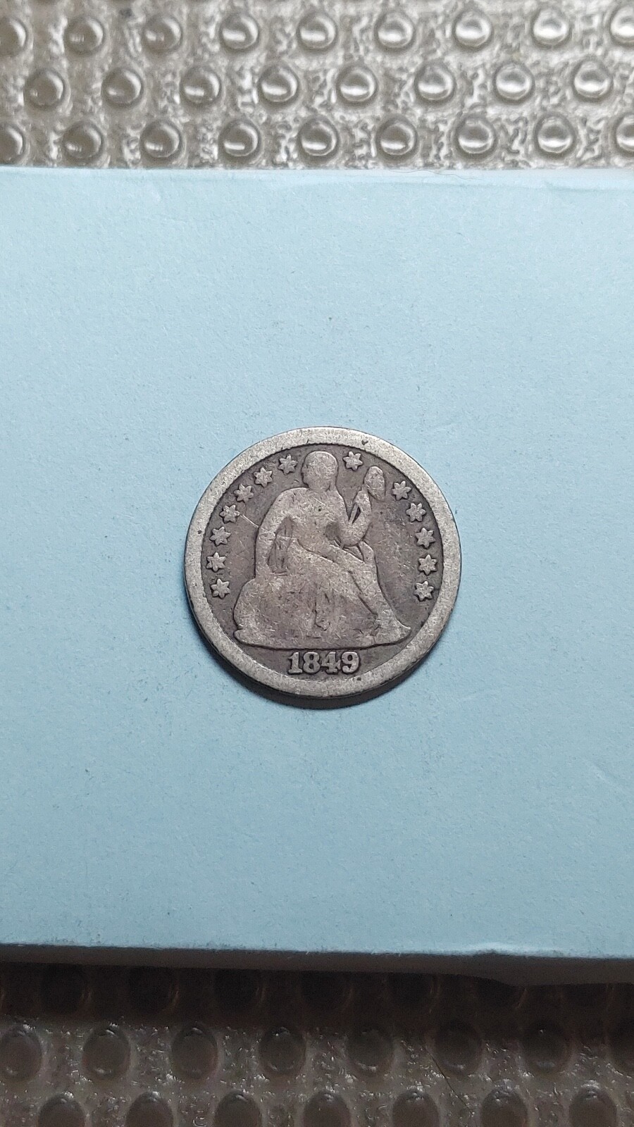 1849 Seated Liberty Silver Dime Original VG Y596 1849 Seated Liberty Silver Dime Original VG Y596