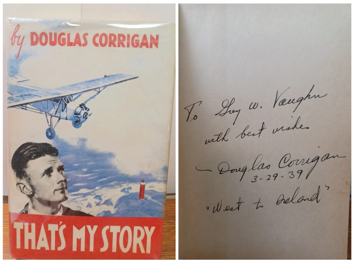 “That’s My Story” Douglas Corrigan Book 1st Ed. HCDJ Autor Signed 1938 RRDS