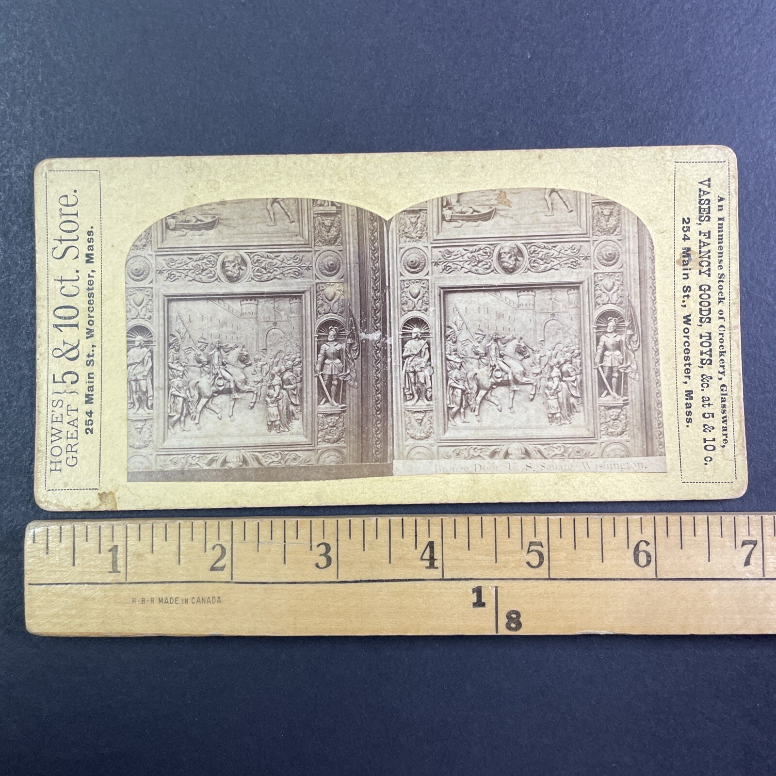 Bronze Door U.S. Senate Stereoview Washington D.C. Howe's Store 1870s