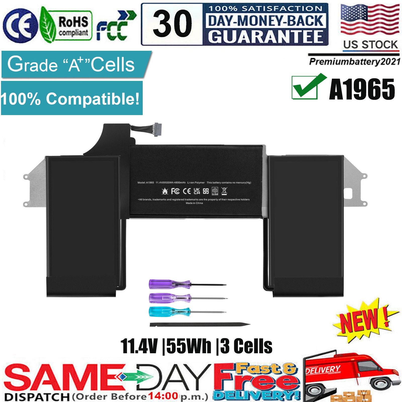 ✅New A1965 Battery For Apple MacBook Air 13\