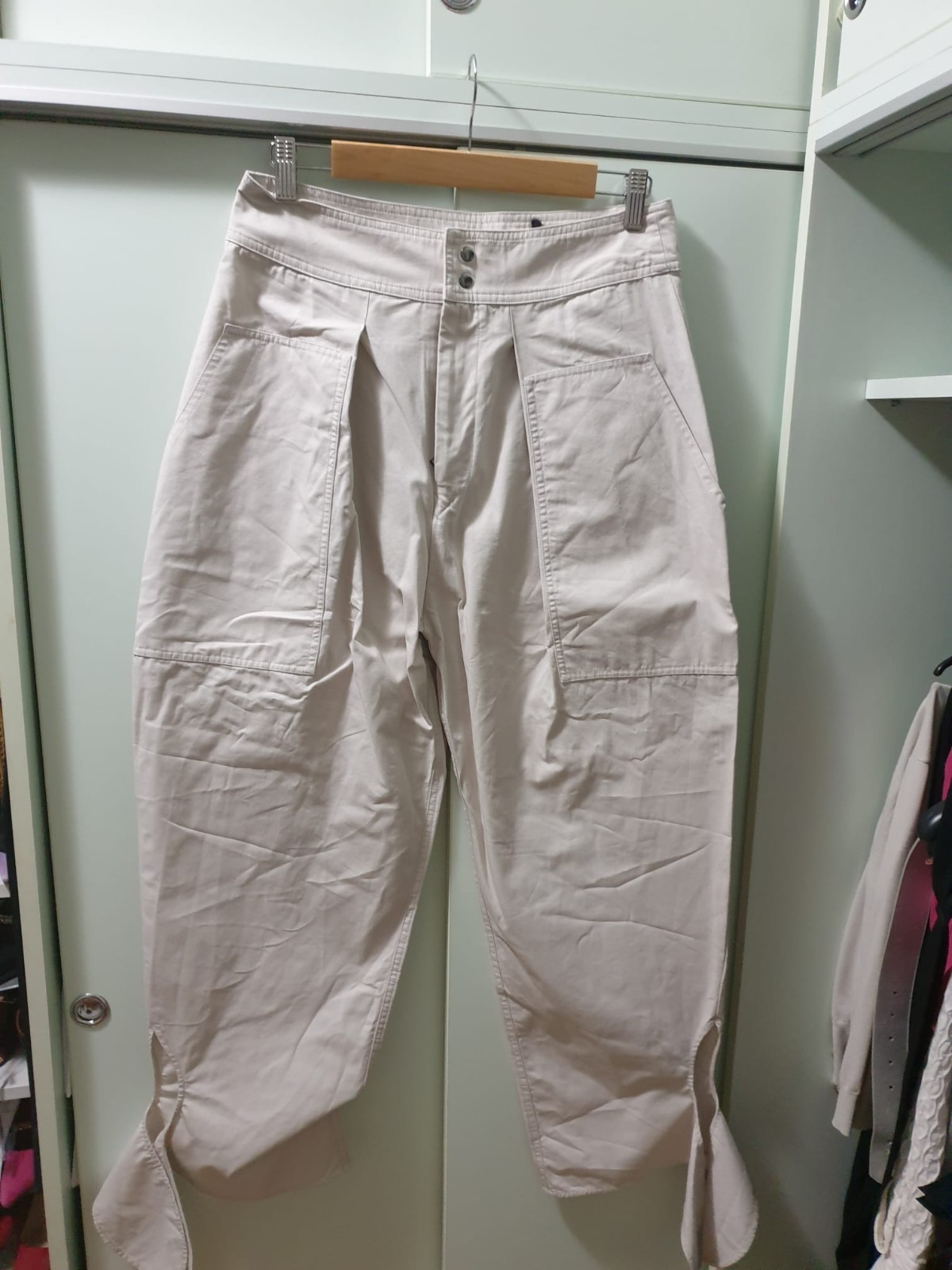 Isabel Marant Cargo Trousers Womens FR 38 Stone Tapered Utility Pants