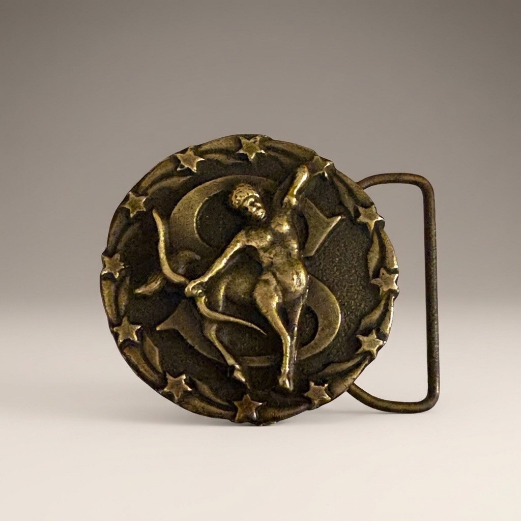 Vintage Brass Sagittarius Centaur Archer Belt Buckle Astrology By Bouwerie Lane Vintage Brass Sagittarius Centaur Archer Belt Buckle Astrology By Bouwerie Lane