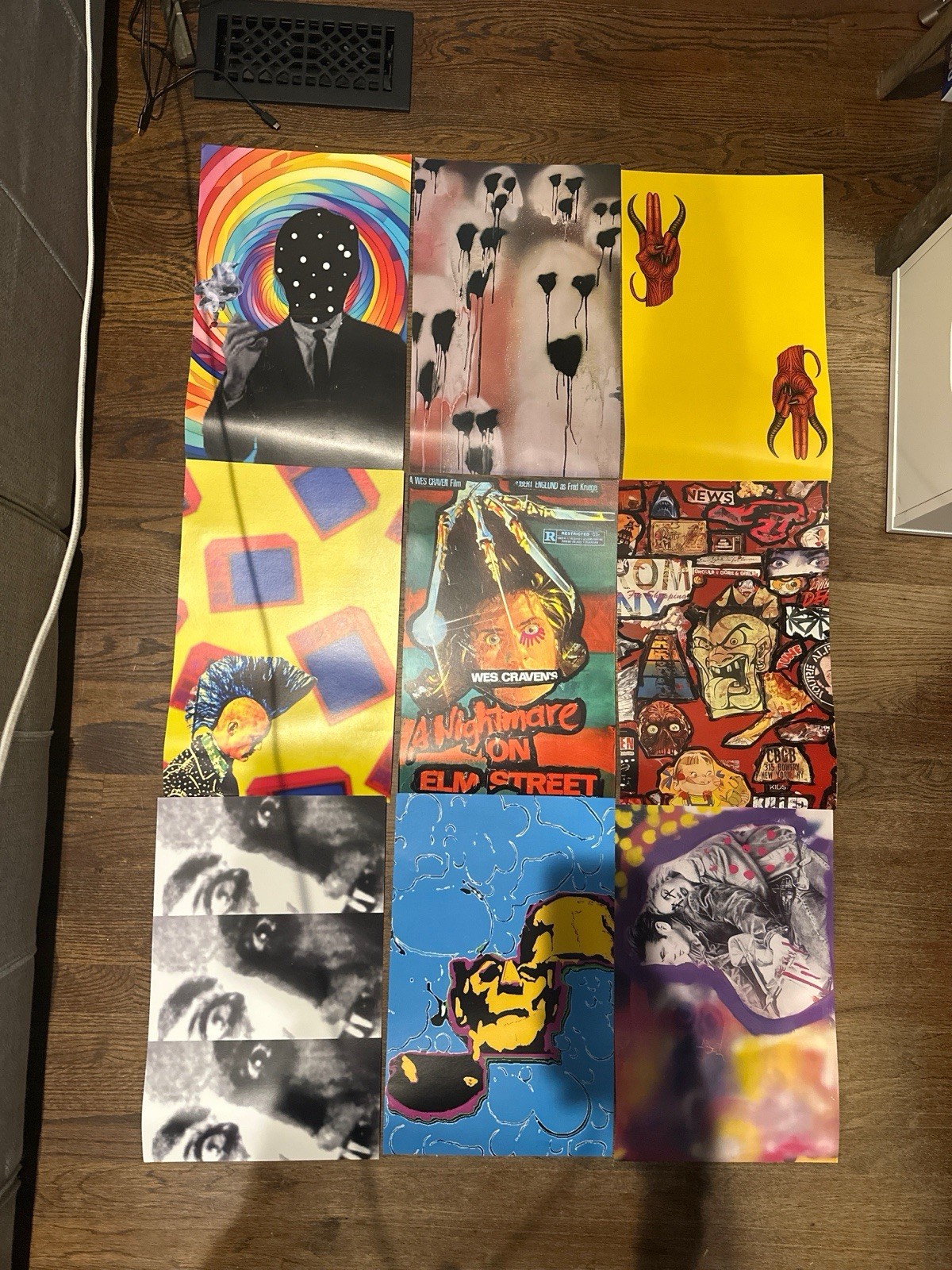 Signed Limited Edition 1/5 Mixed Media Art Print Set Surreal Horror Pop Art (9pc