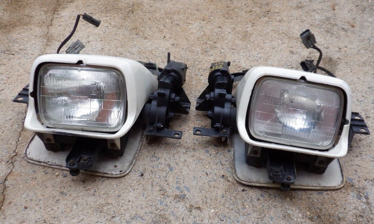 84-89 Chevy Corvette Headlight Pair Right/Left Side Head Lamp Assembly W/Motor
