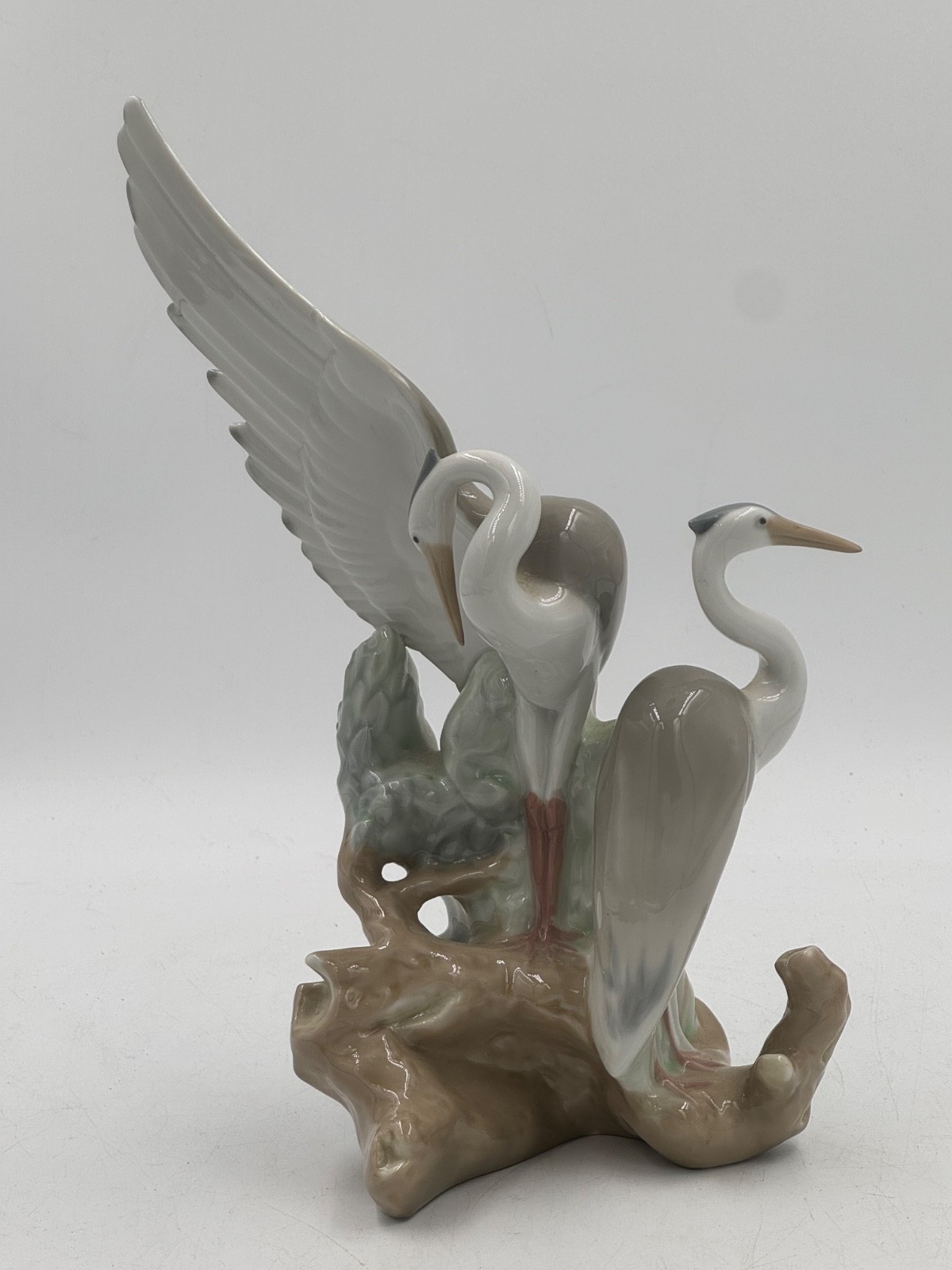 Vintage NAO by Lladro #0044 Resting Cranes Herons Porcelain Figurine Birds