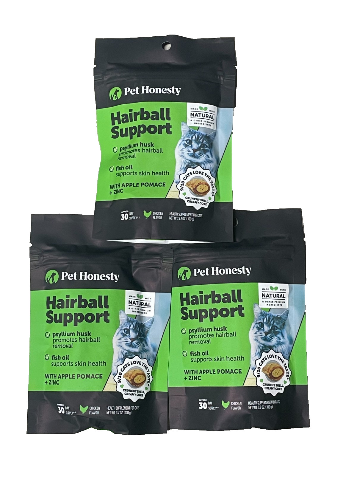 Pet Honesty Cat Hairball Support Chews Hairball - 3 bags EXP 2/16/2027