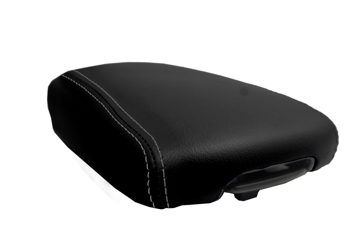 Fits 17-20 Kia Sportage PVC Leather Center Console Lid Armrest Cover Gray Stitch