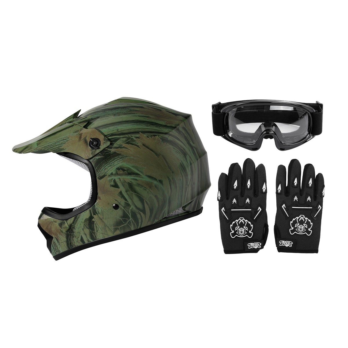 Youth Full Face Helmet DOT Approved Kids Street Dirt Bike Off-Road Motocross ATV