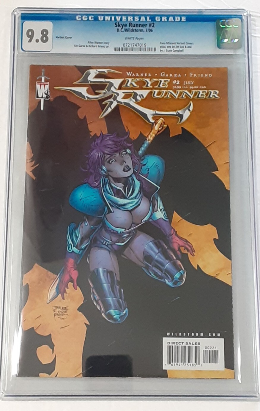 Skye Runner #2 CGC9.8 GRADED🔥(2006, DC/Wildstorm) Jim Lee Variant Cover RARE 