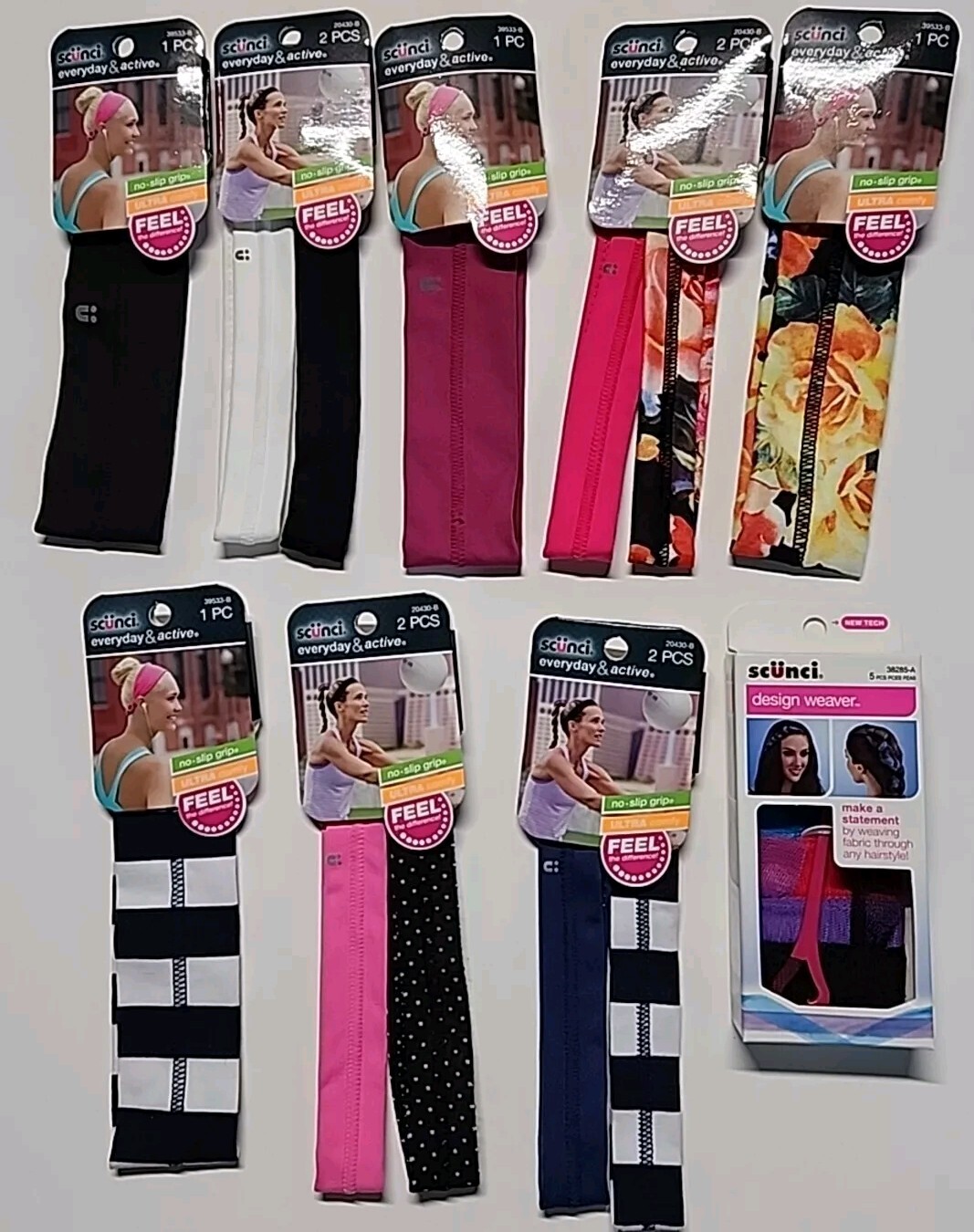 New 8 PACK SCUNCI EVERYDAY & ACTIVE HEADWRAP lot
