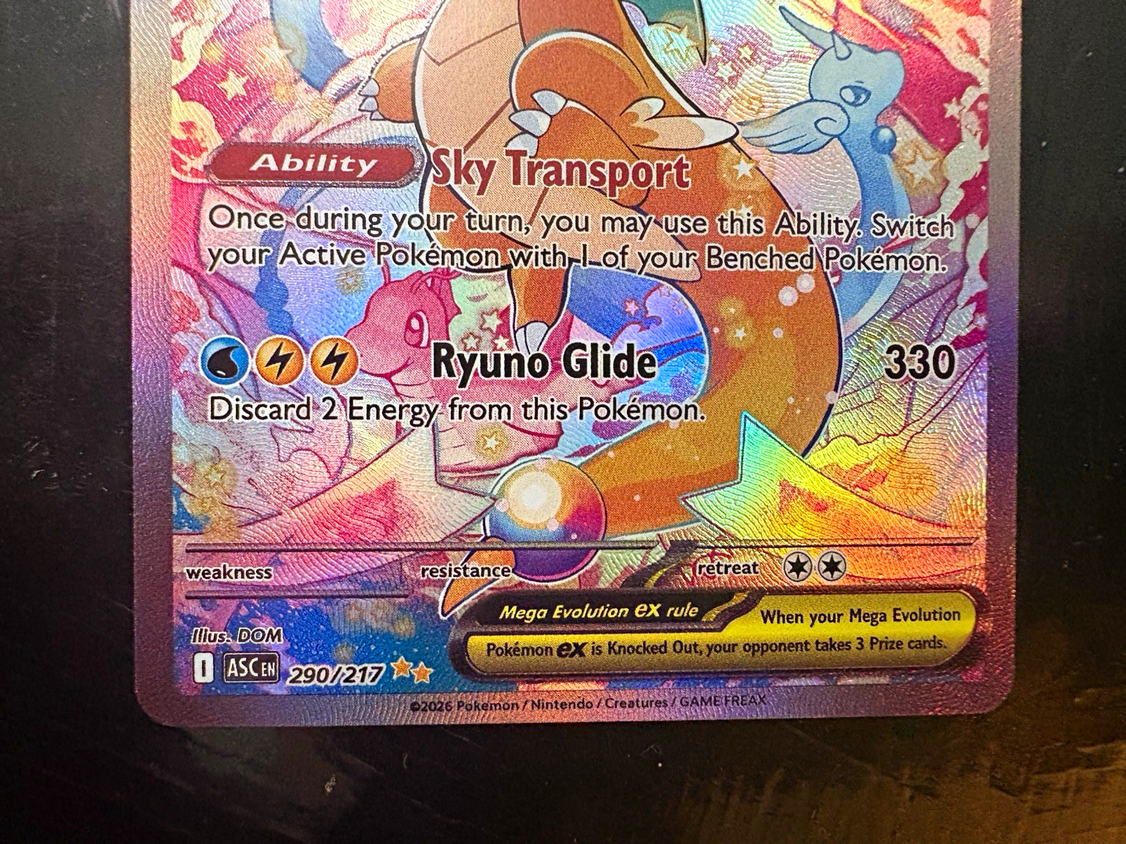 Mega Dragonite EX 290/217 Ascended Heroes Secret Rare Holo - English
