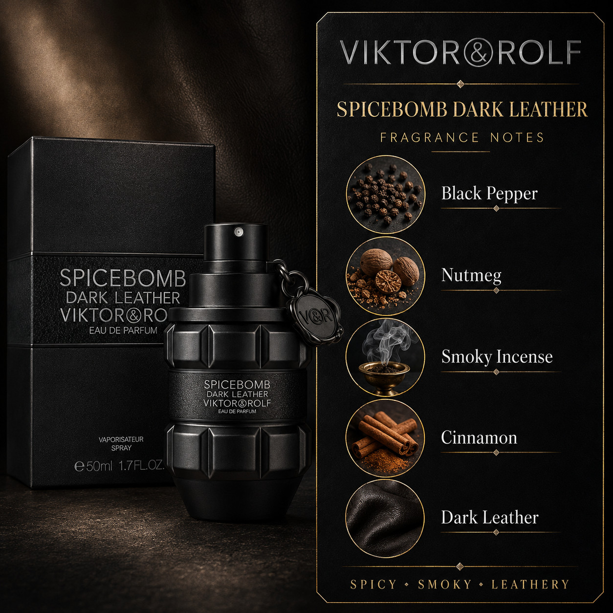 Spicebomb Dark Leather  Viktor & Rolf EAU de Parfum Spray Men 3.04 oz  90ml