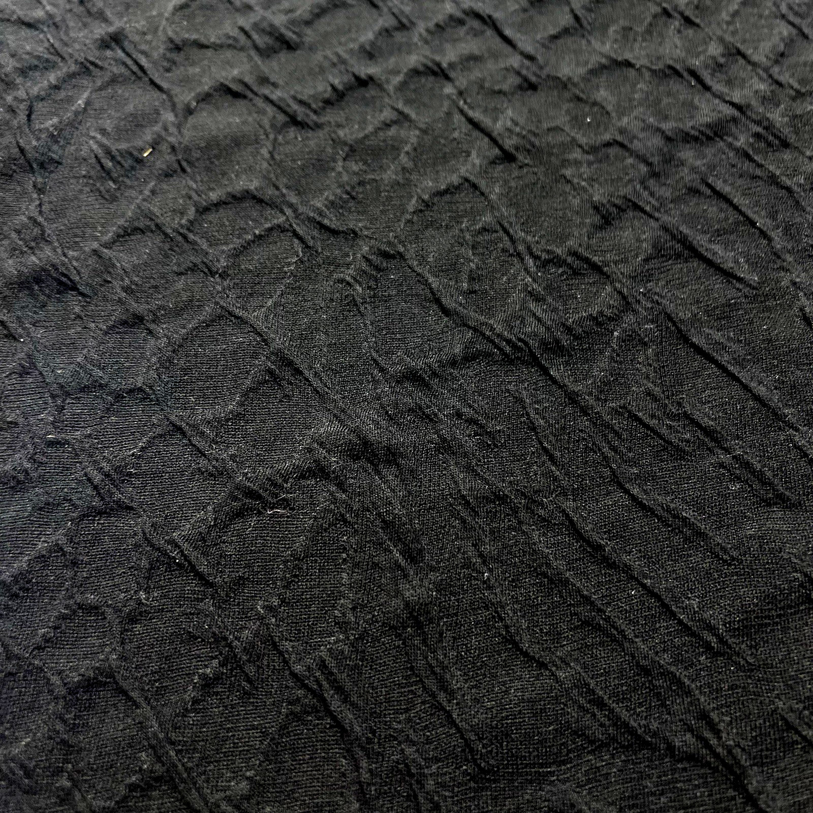 Double Knit Jacquard Fabric Stretch Black 55
