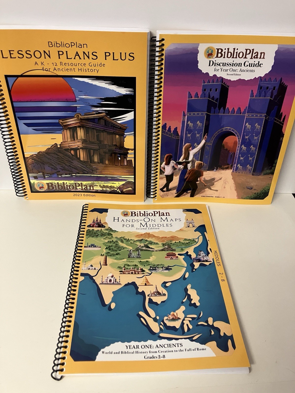 BiblioPlan Year One Ancients Lot of 3 Lesson Plans Discussion Guide & Maps