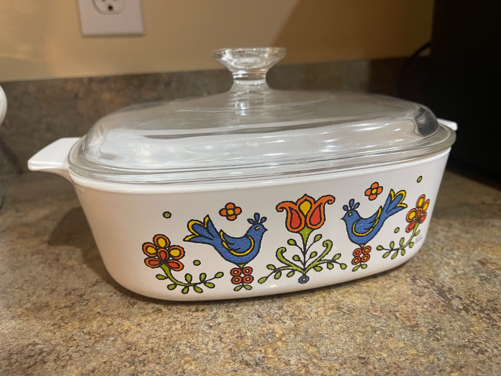 Vtg Corning Ware Country Festival 2 Qt Casserole A-2-B Lid 1975 Mint