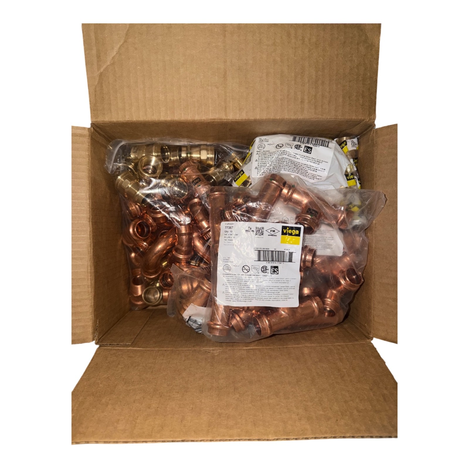 123 PC ProPress Fittings Lot 3/4” & 1/2” Viega NIBCO Mixed NEW Plumbing