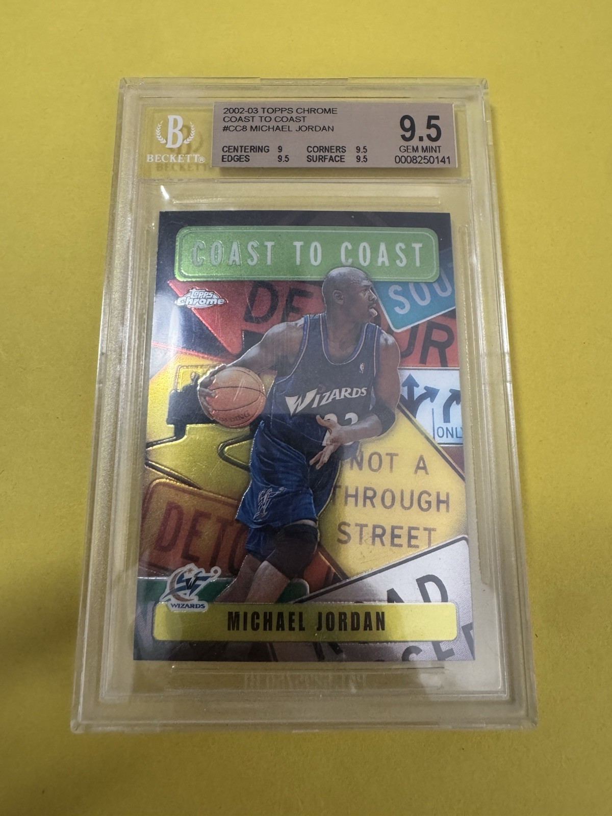 2002-03 Topps Chrome Coast to Coast Michael Jordan Wizards CC8 BGS 9.5