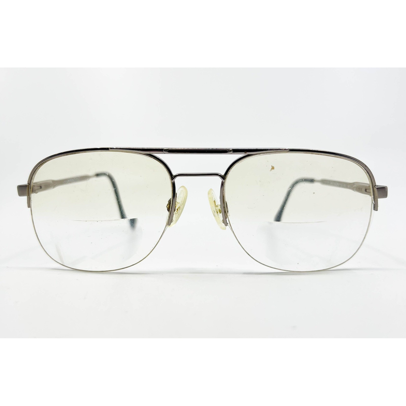 Luxottica Carlos 2 Eyeglasses Mens Silver Aviator Half Rim Italy 58-19-140