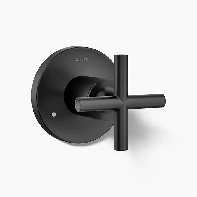 Kohler T14491-3-BL Purist MasterShower transfer valve trim cross handle Black