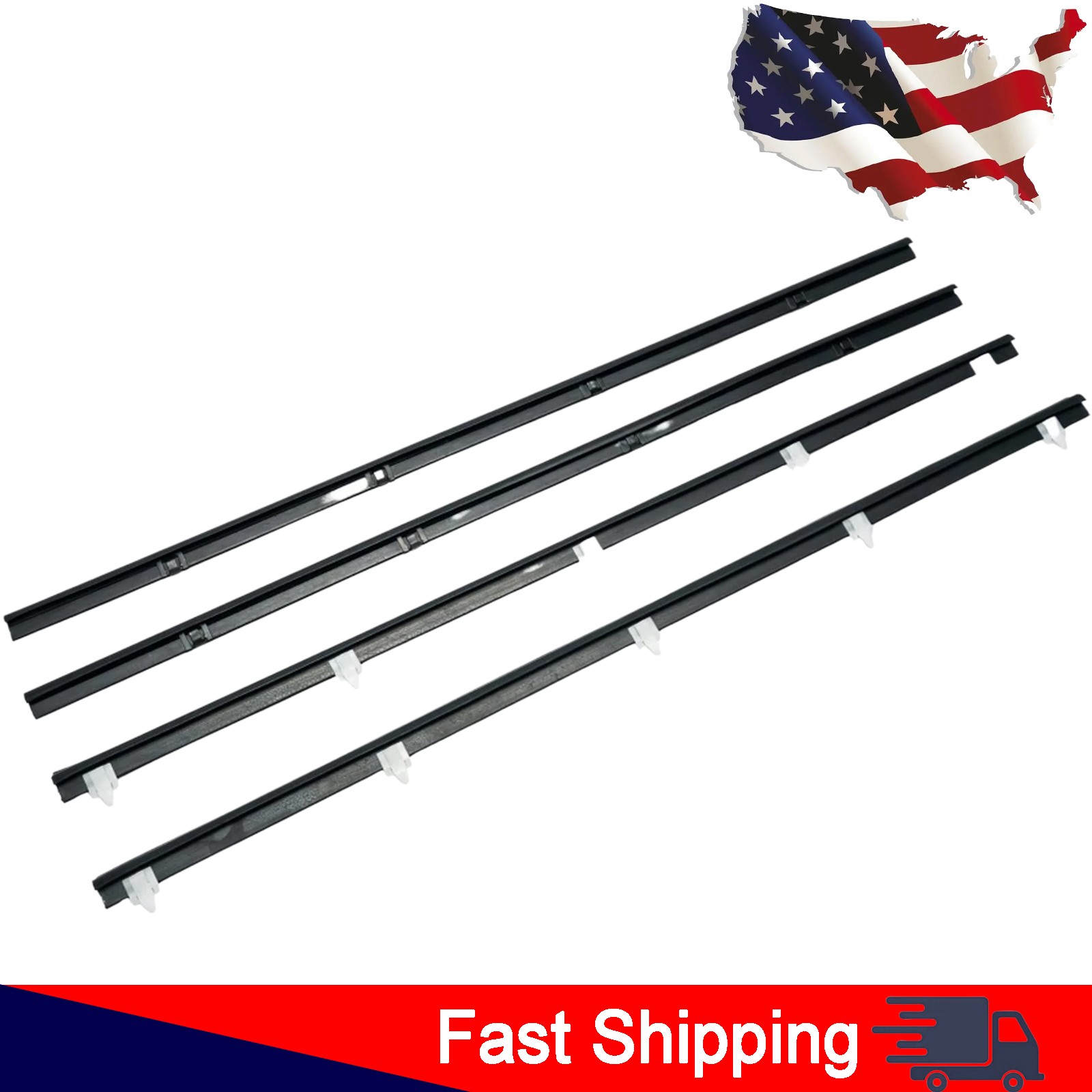 For 1984-89 Toyota Pickup 4Runner Inner Outer Weatherstrip Rubber Door Belt Seal