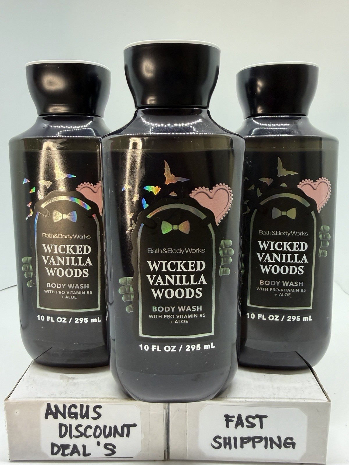 Bath & Body Works 3PCS WICKED VANILA BODY WASH Pro Vitamin B5 + Aloe, 10oz.