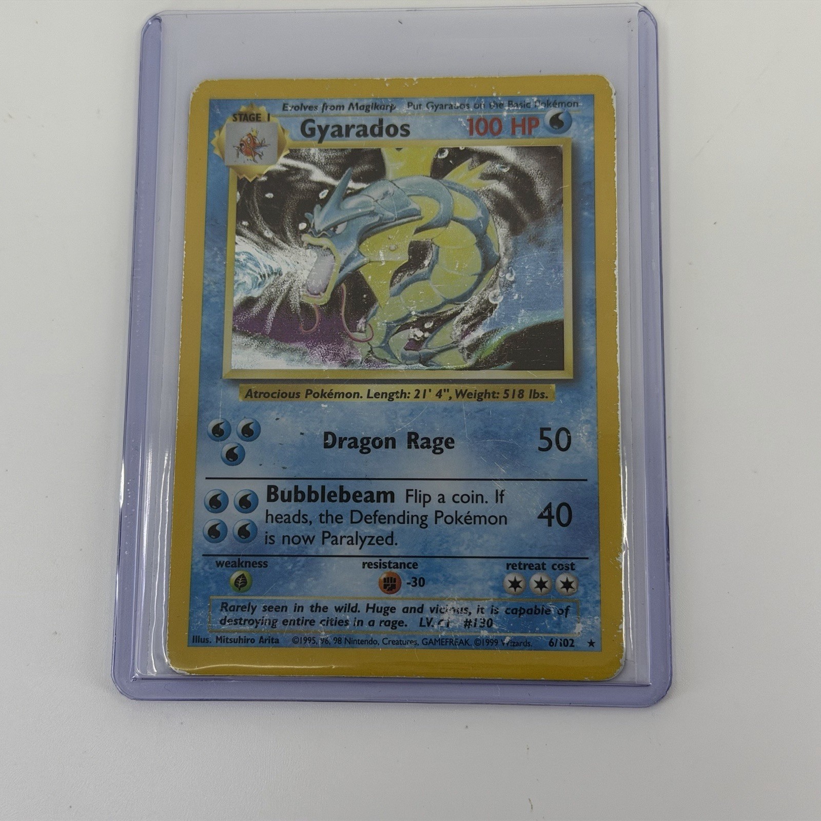 Gyarados 006/102 Base Set Unlimited Holo HP Pokémon TCG Gyarados 006/102 Base Set Unlimited Holo HP Pokémon TCG