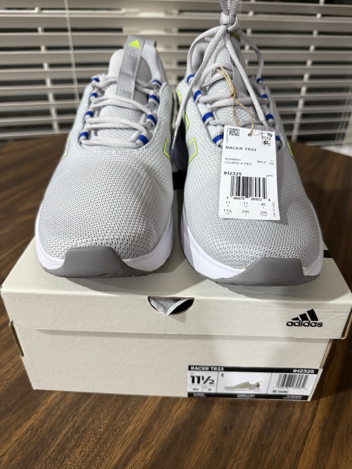adidas Racer TR23 Grey Royal Blue Neon IH2325 Men’s 11.5 BNIB New