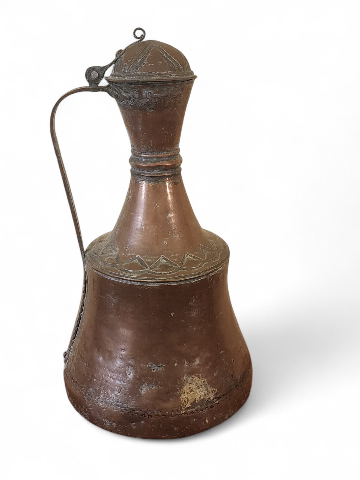 Vintage/ Antique 18th/19th Cent. Middle Eastern Copper Jug  Handcrafted 22