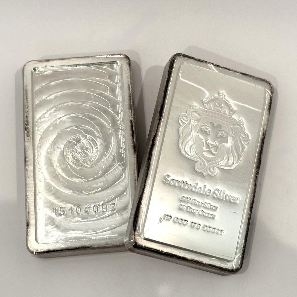 10 oz Stacker® Silver Bar by Scottsdale Mint (Circulated) .999 Silver #A737