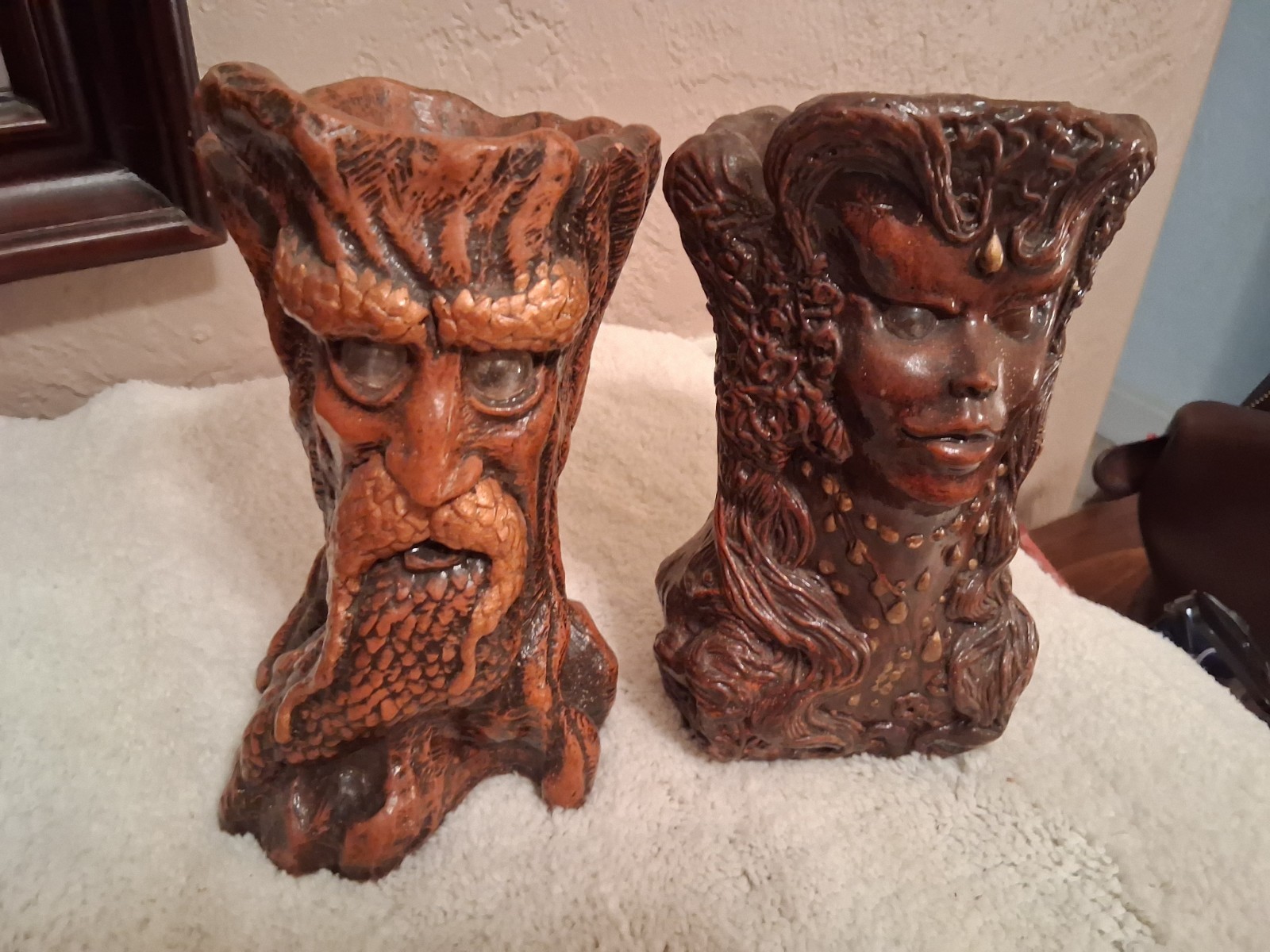 Set of Vintage Jason Christoble Matchless Grove Wizards Sculpture Candle Holders