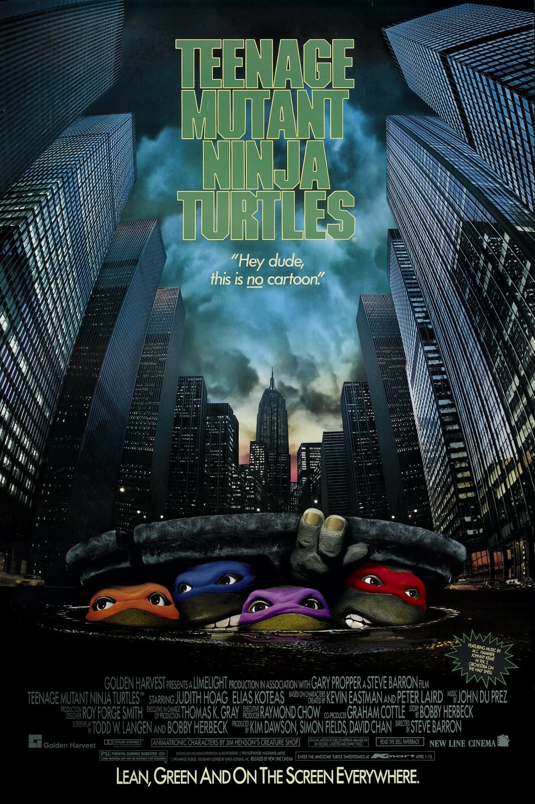 1990 Teenage Mutant Ninja Turtles Movie Poster 11X17 Leonardo Michaelangelo 🍕🍿 1990 Teenage Mutant Ninja Turtles Movie Poster 11X17 Leonardo Michaelangelo 🍕🍿
