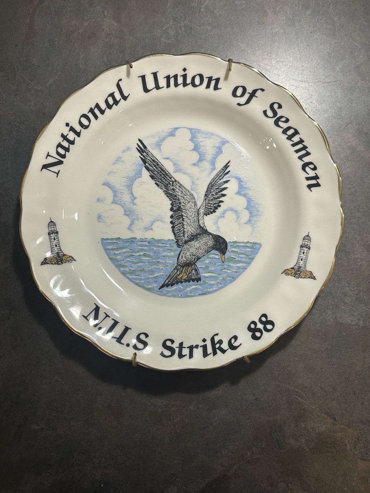 Vintage 1988 National Union of Seamen NUS Strike 88 Commemorative Plate England