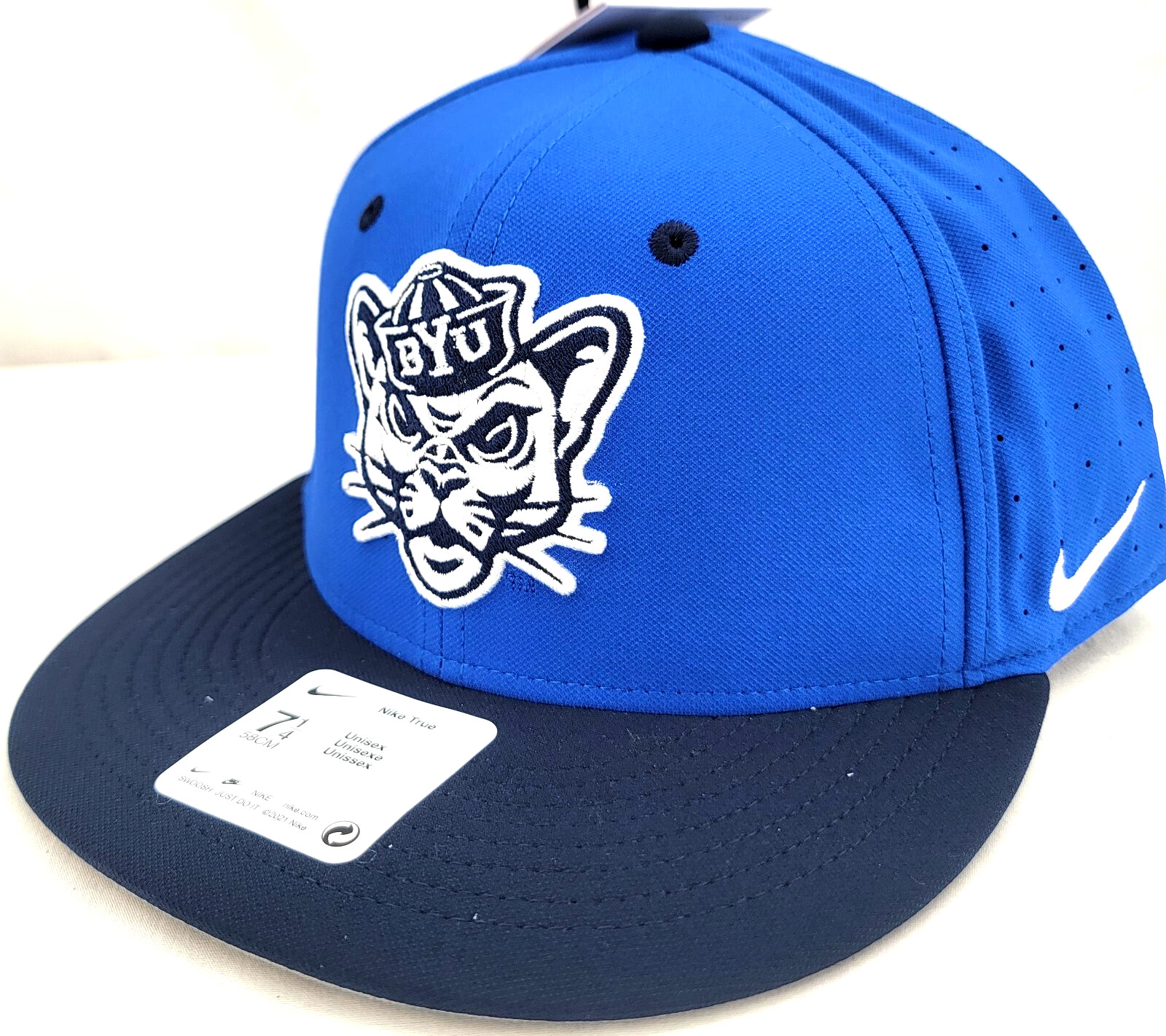 NEW Brigham Young BYU Cougars Nike True Blue Flat Bill Hat Cap Adult 7 1/4