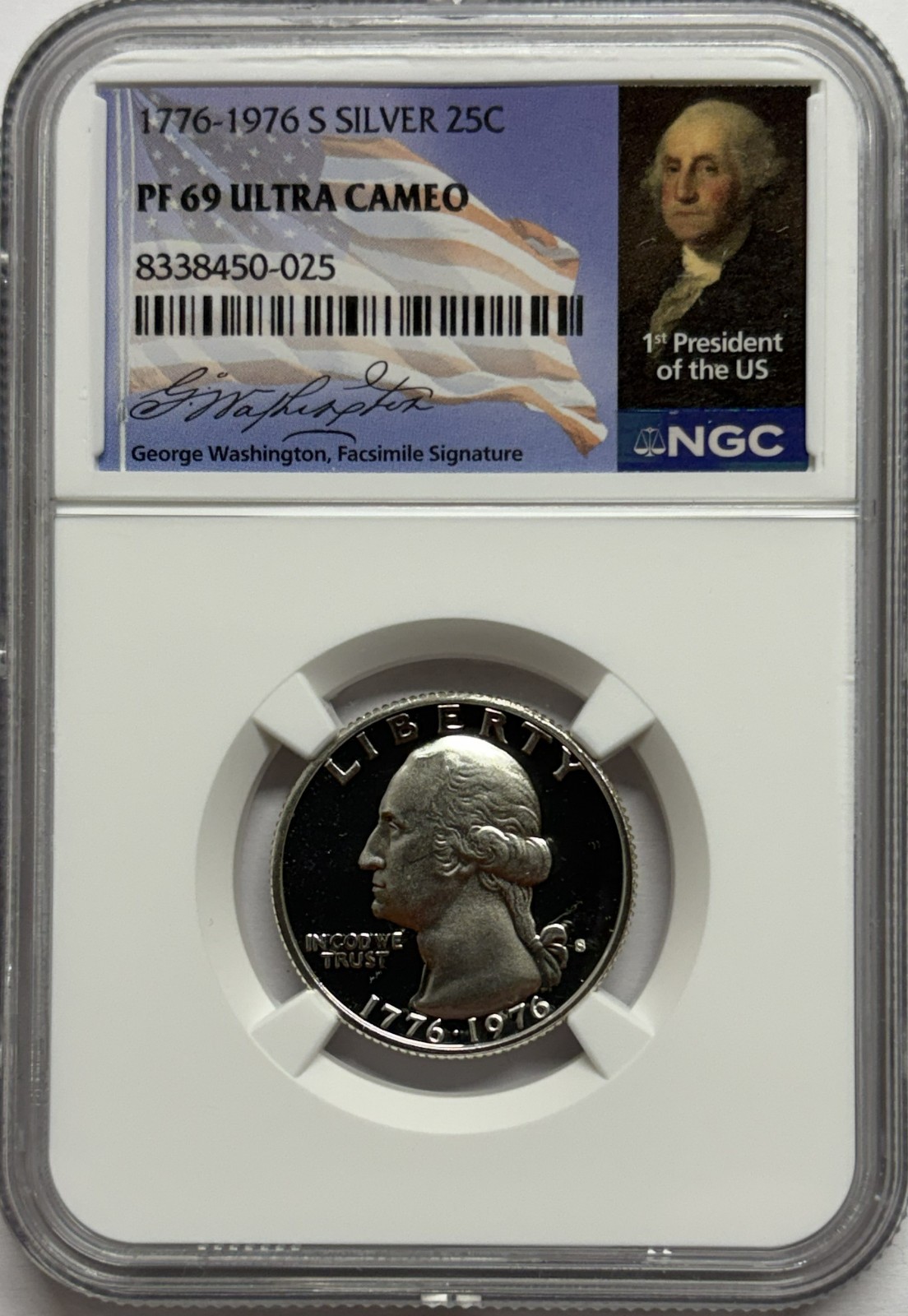 1776 - 1976 S NGC PF69 Ultra Cameo Proof Silver Washington Quarter Bicentennial
