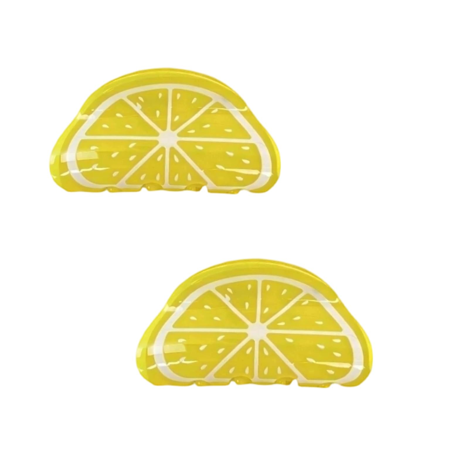 2Pcs Orange Shape Lemon Gripping Clip Fruit Print Hair Claws Non Slip 2Pcs Orange Shape Lemon Gripping Clip Fruit Print Hair Claws Non Slip