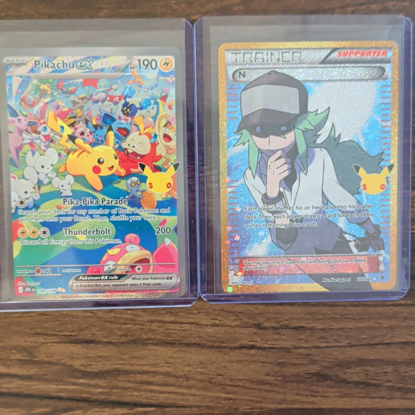 Pokemon TCG SV 151 Pikachu ex 149/128 Full Art Holo + N 101/101 Holo