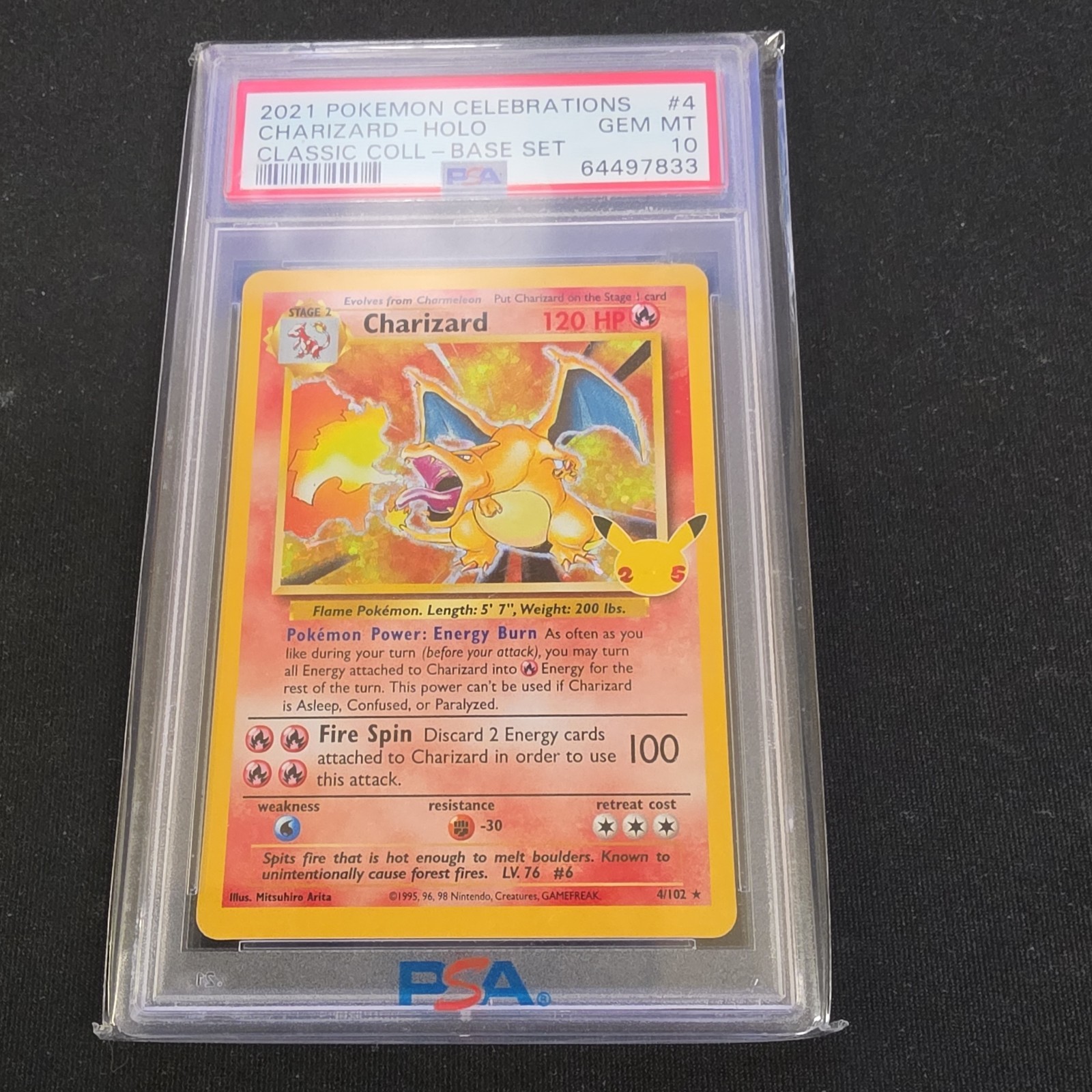 PSA 10 Charizard 4/102 Pokemon Celebrations Classic 25th Anniversary Holo