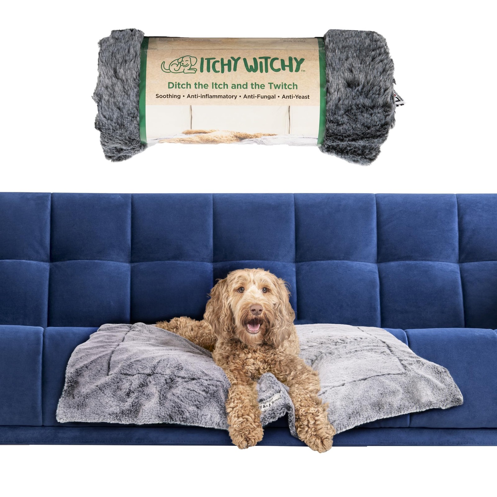 DGS Pet Products Itchy Witchy Essential Oils Blanket Medium Black 30\ DGS Pet Products Itchy Witchy Essential Oils Blanket Medium Black 30\