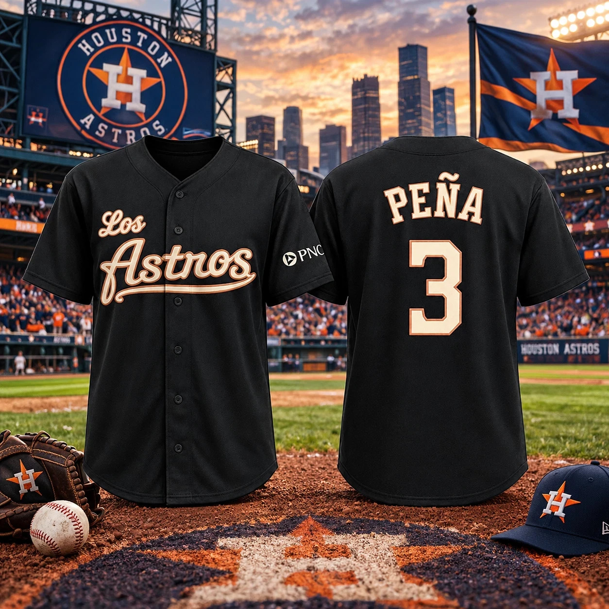 NEW 2026 Astros Jeremy Pena Retro Los Astros 3D Fan Made Jersey Giveaway